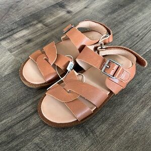 New! Girls Zara Brown Leather Sandals